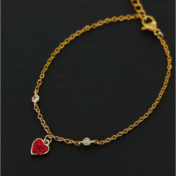 NEW Hello Molly 18K Gold Plated Heart Bracelet - Picture 1 of 4